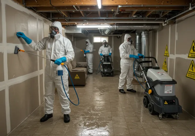 Basement Moisture Removal and Structural Drying process in Danville, KY